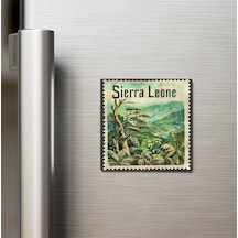 Sierra Leone Sierra Leone - Posta Pulu Temalı Ülke - Baskılı Buzdolap Magneti Kare - 9x9 Cm