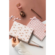 A5 Spiralli Karton Kapak 2 Li Set Kareli Okul Defteri 80 Yaprak, Ders Programlı Ayıcık