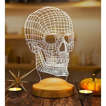 Kuru Kafa Tasarımlı 3D LED Lamba, 3 Boyutlu Kafatası Dijital Artwork Gece Lambası, Kurukafa Gotik Hediye