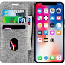 Xiaomi Redmi 9 Kartvizitli Cüzdan Kılıf Gri