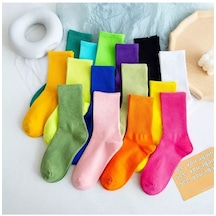 Soytemiz Unisex Kolej Düz Çorap 8 Çift Çok Renkli