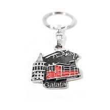 Galata Kulesi Ve Nostaljik Tramvay Temalı İstanbul Metal Anahtarlık Şehrin Ruhunu Taşıyan Özel Tas Çok Renkli