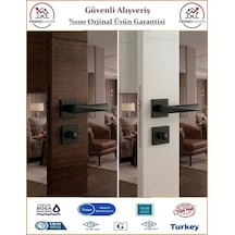 Çelebi Prizma Rozetli İç Kapı Kolu - Mat Siyah - Wc Banyo