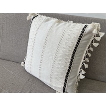 Dnc Home Tekstil Ndchome Özel Tasarım Tekli Keten Krem Kırlent Kılıfı 43 43