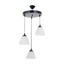 Rys Retro Metal Opal Camlı 3 Lü Dekoratif Modern Sarkıt Avize Çap:30 Cm-rys822 Beyaz