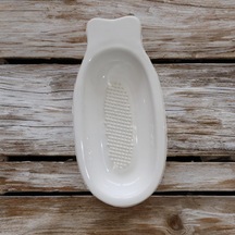 Porselen Kayık Figürlü Bebek Mama Püre Yapıcı Elma Rendesi Sebze Meyve Püre Yapıcı Beyaz