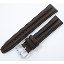 Upper Deri Saat Kayışı 18Mm Kahverengi Saat Kordonu Çift Fitilli