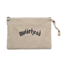 Motörhead Logo Yazı White Krem Clutch Cüzdan / El Çantası Krem