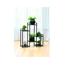 Dekoratif Metal 6 Raflı Saksılık, Katlı Dikey Saksı Standı Bahçe Ve Balkon İçin 1