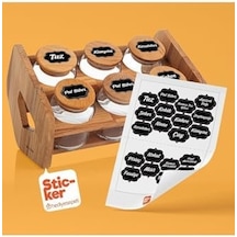 20 Adet Baharat & Bakliyat Kavanoz Etiketi Sticker