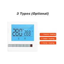 Novahub Tuya Akıllı Su/gaz Termostatı, Programlanabilir Sıcaklık Kontrolü, Google Home Uyumlu, Büyük Lcd Arka Aydınlatmalı