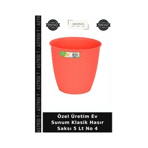 Özel Üretim Ev Sunum Klasik Hasır Saksı 5 Lt No 4