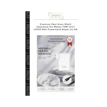 Premium Okul Aracı Mobil Depolama Dis Mekan Trm-1017 10000 Mah Powerbank Beyaz 22,5w Çok Renkli
