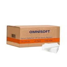 Omnisoft 33 x 25 CM 1/8 Garson Katlı Lüks Servis Peçetesi Beyaz 1200 Adet