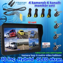 10 İnç Qled 6 Kanallı Ekran 4 Adet Kelebek Kamera Seti 256 Gb 12