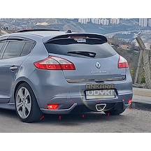 Megane 3 Hb - Arka Tampon Eki - Plastik - Parlak Siyah