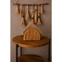 Rattan Oval Hasır Peçetelik Kahverengi