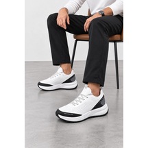 Ht Hotin Cipher Erkek Bağcıklı Günlük Sneaker Spor Ayakkabı Beyaz-siyah