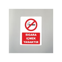Sigara İçmek Yasaktır Baskı Arkası Yapışkanlı Dekota Üzeri Arkası Yapışkanlı 14x20 Cm