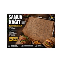 Şamua Kağıt 50x35 Cm 100 Adet Yağ Geçirmez Servis Kağıdı Gıdaya Temas Uygun Sandviç Ve Hamburger Servis Kağıdı