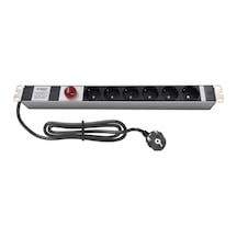 Amp Connect 19" 1u 6'lı Schuko Direkt Bağlantılı Volt/amper Gösterheli Kabinet Grup Prizi Pdu