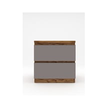 Umut Komodin Antrasit Gri - Atlantik Çam 45 Cm 2 Çekmeceli