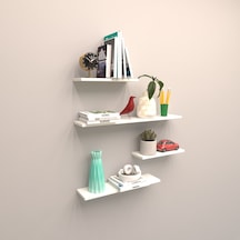 Rafkestir 4 Lü Gizli Bağlantılı Raf Set ( 80 - 60 - 40 - 40 ) Beyaz ( Parla