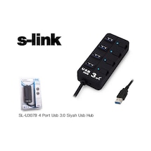 S Link Sl U307B 4 Port Usb 3.0 Siyah Usb Hub