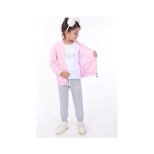 Toontoy Kids Toontoy Kız Çocuk 3lü Baskılı Eşofman Takım Açık Pembe