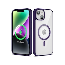Apple iPhone Uyumlu 13 Kılıf Kenarlar İnce Arka Kısım Magsafe Kamera Yükseltili Silikon Pazarplus Derin Mor