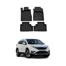 Honda Cr-v 4 2013-2019 Uyumlu 4d Havuzlu Paspas Kauçuk Siyah 4 Parça