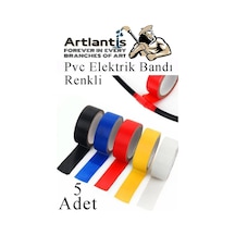 Renkli Elektrik Bandı 5 Adet Pvc İzolo Bant Elektrikçi Bandı Su Geçirmez Isıya Dayanıklı Yalıtım Bandı