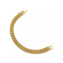 Balenbi Jewelry 14k Gold Renk Kalın Zincir Model Premium Kararmaz Çelik Kadın Bileklik 1185 Altın
