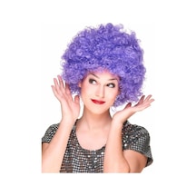Mor Renk Kıvırcık Afro Bonus Peruk Parti Peruğu