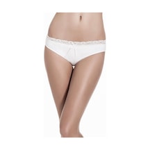 Çift Kaplan Kadın Dantelli Beyaz Külot 615 - 4xl Beyaz