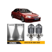 Honda Civic İes Ek 1996-2000 Uyumlu Mercekli Far Ampulü Led Xenon Beyaz Renk Far Şimşek Etkili Csp Led Lamba Uzun Kısa 2 Adet Takım