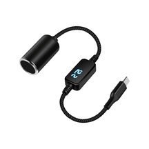 Honeybeeshop 1 Bilgisayar 1 Veya 2 Adet Usb C Erkek 12v Sigara Çakmak Adaptörü Hızlı 18w Şarj Kompakt Araç Güç Dönüştürücü Kablosu Dash Cam Led Işıklar Gps İçin