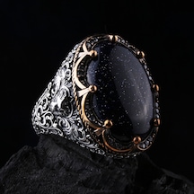 Fkgümüş 925 Ayar Gümüş Yıldız Taşlı El İşçiliği Erkek Yüzük Silver