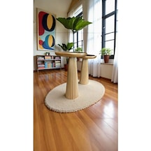 Altın Renk Ahşap Mantar Sehpa 2 Li Set El Yapımı Yan Sehpa Takımı - Handmade Wooden Coffee Table Altın