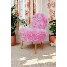 Tekli Koltuk, Uzun Tüylü, Pembe Peluş, Makyaj Berjeri , Dekoratif Mekan Koltuk, Pembe