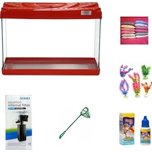 Kanki Pet 3518 Akvaryum Hazır Set Kırmızı 35 CM