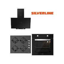 Silverline BO6501B01 - CS5349B01 -  3481 Siyah Cam Ankastre Eko Set