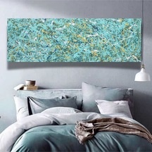 Yatak Odası El Yapımı Yağlı Boya Tablo 166x65cm