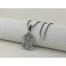 Takılingo 925 Ayar Gümüş Kademi Şerif İşlemeli Erkek Kolye Gümüş