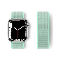 Apple Watch 42mm Uyumlu Hasırlı Cırtcırtlı Kordon - Turkuaz