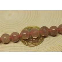 Çilek Kuvars Taşı 10mm/3 adet Gümüş
