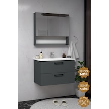 Teta Home Batum 80 Cm Mdf Banyo Dolabı Seti Antrasit
