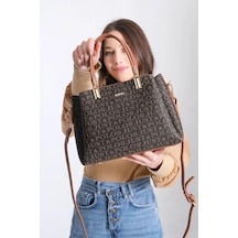 Just Polo Kadın Yeni Sezon El Ve Omuz Çantası Ebat 22x29 Cm Kahve Taba