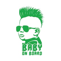 Baby On Board Sticker 17x17 Cm Yeşil