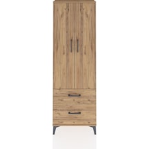 Arges Dolap 4 Raflı 2 Çekmeceli 2 Kapaklı 60x30x182 Çam-çam Çam